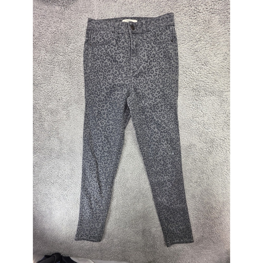 Abercrombie & Fitch Jeggings Womens Size 4 Gray Leopard Print Skinny High‎ Rise - Picture 2 of 9